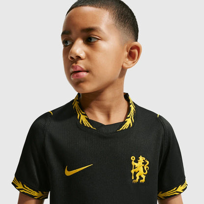 Conjunto Infantil Chelsea alternativa preta 2026/27