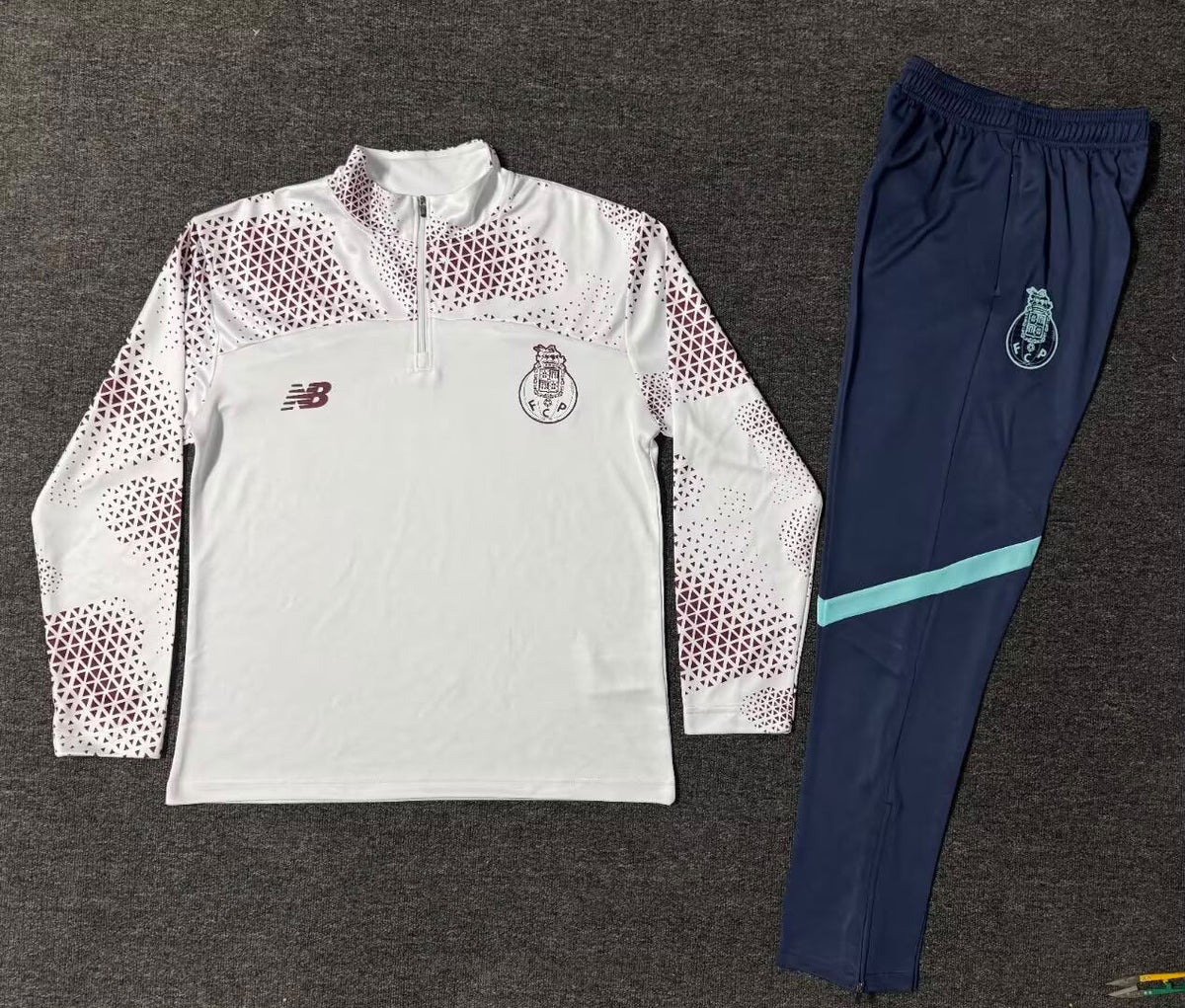 Training 26/27 Half-Zip Tracksuit - White & Blue