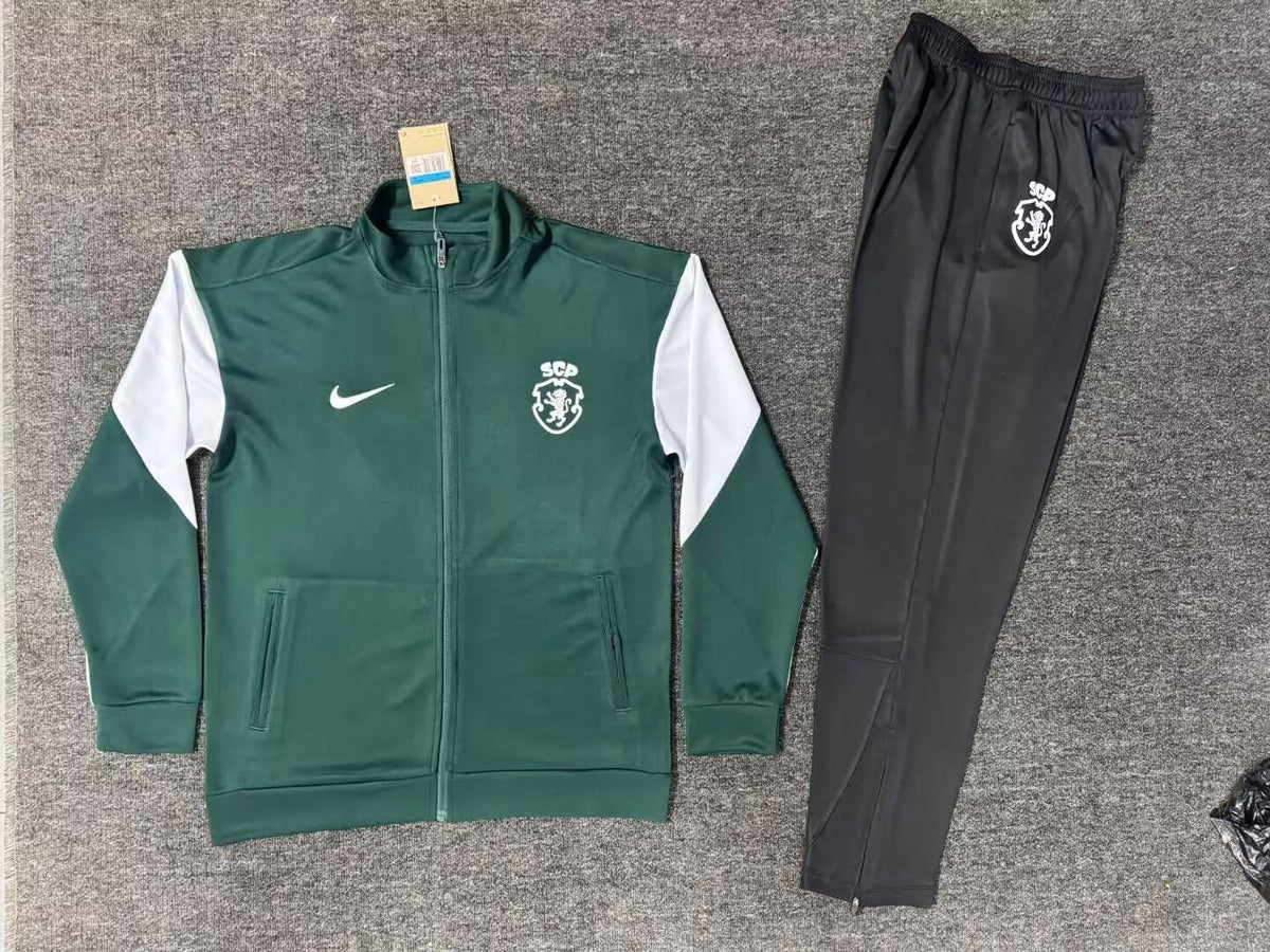 “Green, White & Black Full Zip” - Training 26/27 Tracksuit