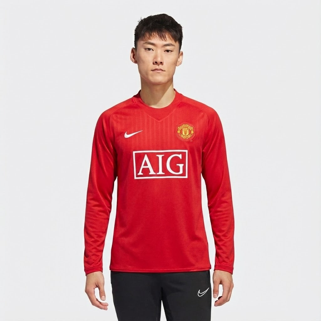 Camisola Retrô Manchester United 2007/08 I Manga Longa