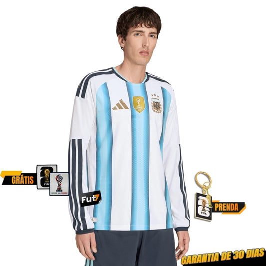CAMISOLA ARGENTINA PRINCIPAL MUNDIAL 2026 AUTHENTIC MANGA LONGA