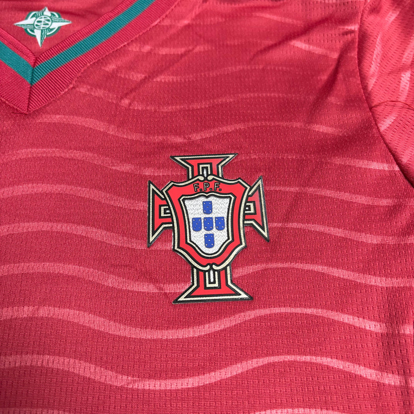 KIT DE CRIANÇA MANGA LONGA Seleção de Portugal principal - vermelha