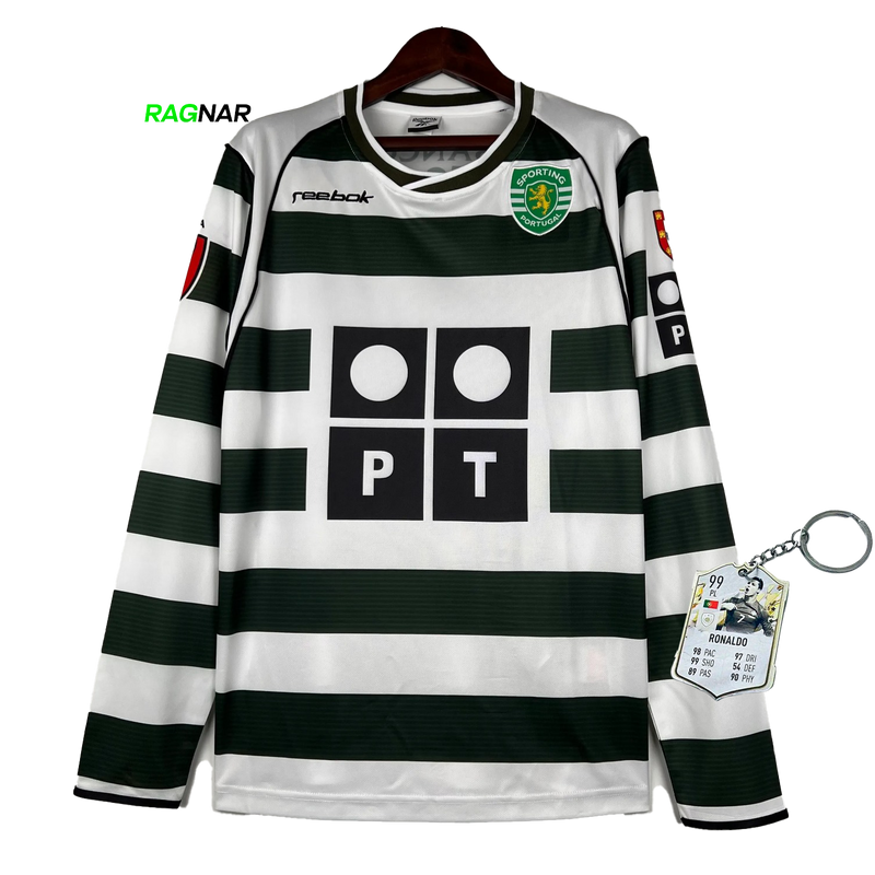 Camisola Sporting Manga Comprida Retro 2001/03 - Modelo Exclusivo
