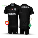 Conjunto Infantil Sporting Away Preta 2025/26 - LANÇAMENTO! 🔥💚