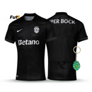 Camisola Sporting Away Preta 2025/26 - LANÇAMENTO! 🔥💚