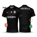 Camisola Sporting Away Preta 2025/26 - LANÇAMENTO! 🔥💚