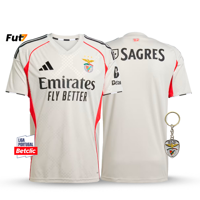 Camisola Benfica Alternativa Bege 2025/26 - ÚLTIMAS UNIDADES! 🔥🦅