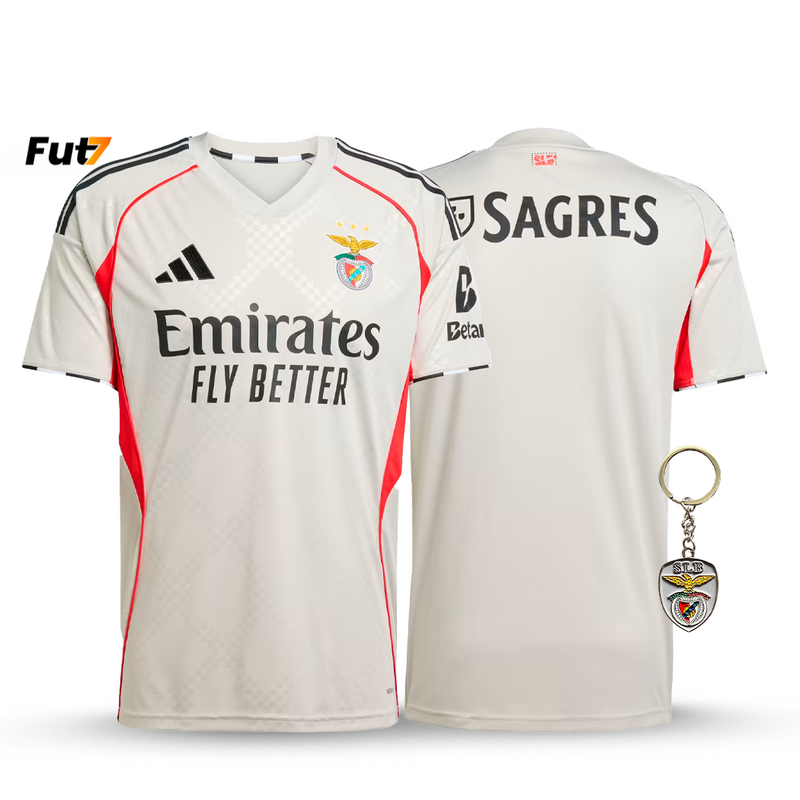 Camisola Benfica Alternativa Bege 2025/26 - ÚLTIMAS UNIDADES! 🔥🦅