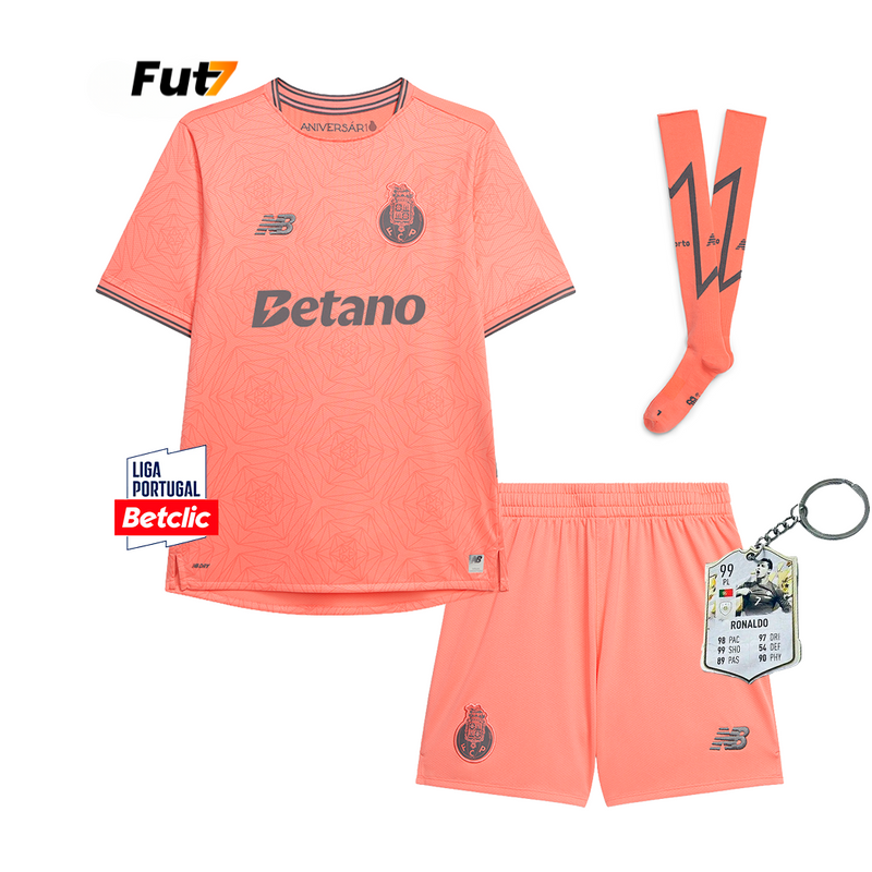 Conjunto Infantil Porto Alternativo Rosa 2025/26 - ÚLTIMAS UNIDADES! 🔥🐉