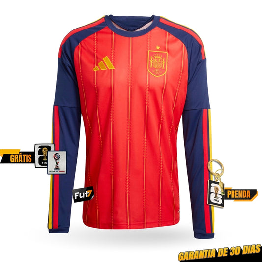 CAMISOLA ESPANHA PRINCIPAL MUNDIAL 2026 MANGA LONGA