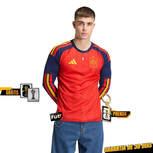 CAMISOLA ESPANHA PRINCIPAL MUNDIAL 2026 AUTHENTIC MANGA LARGA