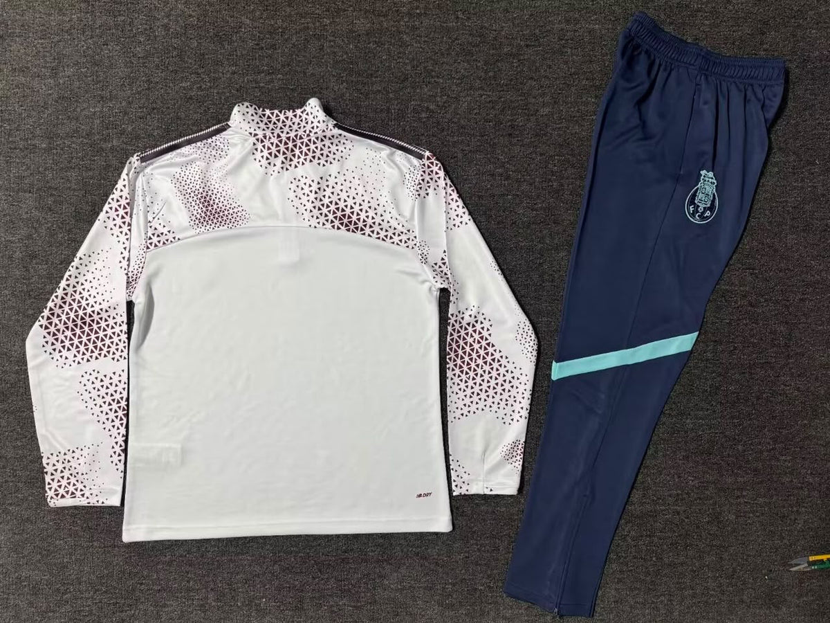 Training 26/27 Half-Zip Tracksuit - White & Blue