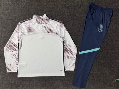 Training 26/27 Half-Zip Tracksuit - White & Blue