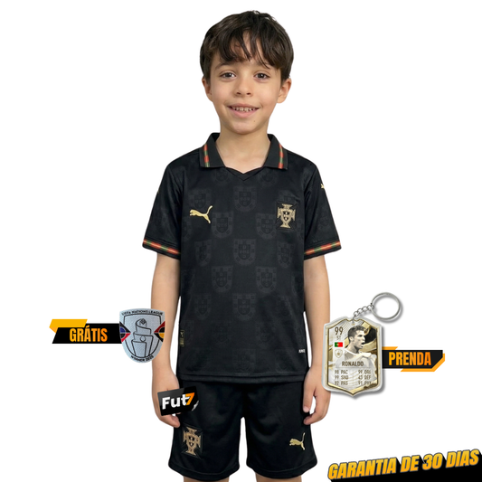 KIT DE CRIANÇA SELEÇÃO PORTUGAL EDIÇÃO ESPECIAL PANTERA NEGRA EUSÉBIO 26/27