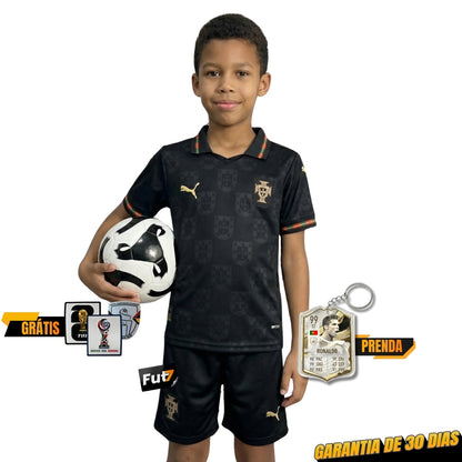 KIT DE CRIANÇA SELEÇÃO PORTUGAL EDIÇÃO ESPECIAL PANTERA NEGRA EUSÉBIO 26/27