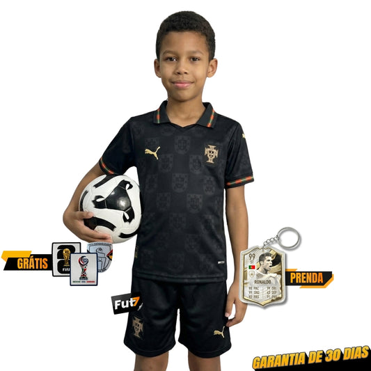 KIT DE CRIANÇA SELEÇÃO PORTUGAL EDIÇÃO ESPECIAL PANTERA NEGRA EUSÉBIO 26/27