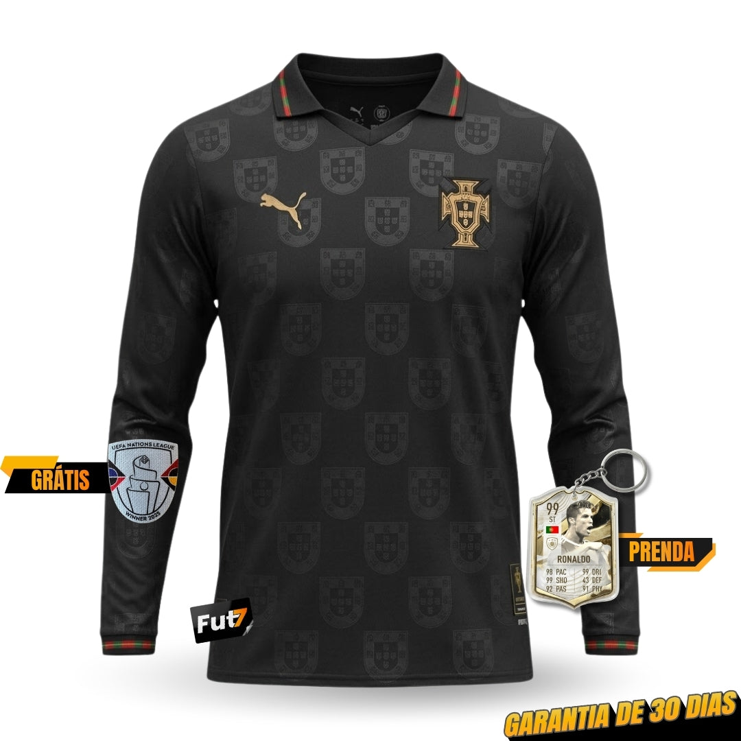 CAMISOLA SELEÇÃO PORTUGAL EDIÇÃO ESPECIAL PANTERA NEGRA EUSÉBIO 26/27 MANGA LONGA