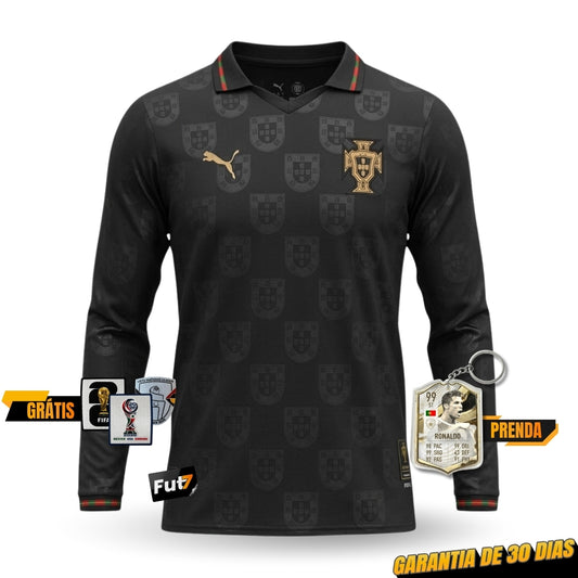 CAMISOLA SELEÇÃO PORTUGAL EDIÇÃO ESPECIAL PANTERA NEGRA EUSÉBIO 26/27 MANGA LONGA