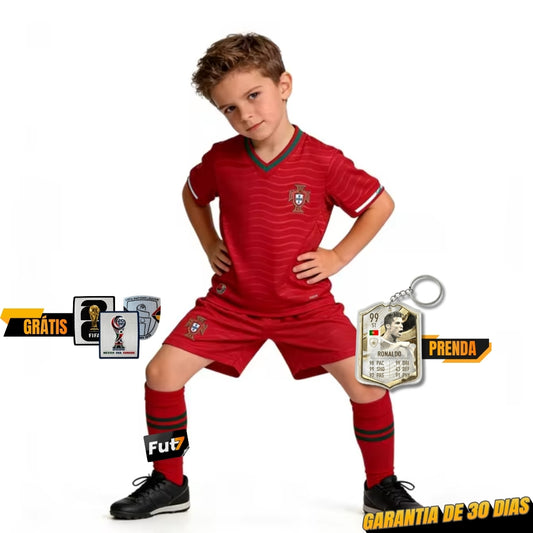 KIT DE CRIANÇA SELEÇÃO PORTUGAL PRINCIPAL MUNDIAL 2026