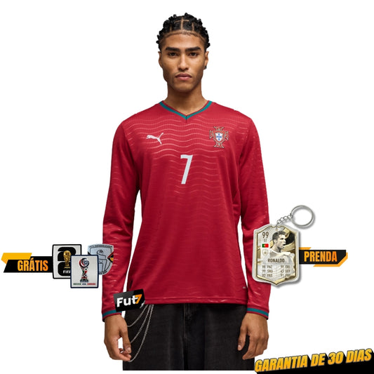 CAMISOLA SELEÇÃO PORTUGAL PRINCIPAL MUNDIAL 2026 MANGA LONGA